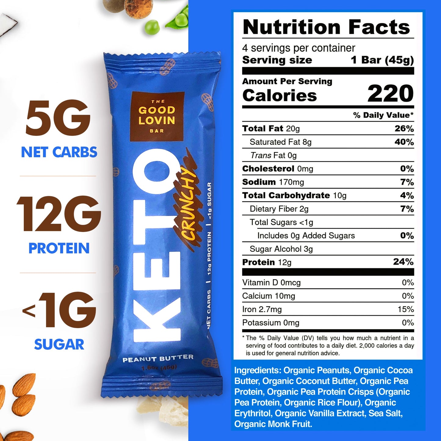 SAMPLER PACK - BEST ORGANIC KETO BAR (8ct) Refrigerated Snack Bar The Good Lovin' Bar