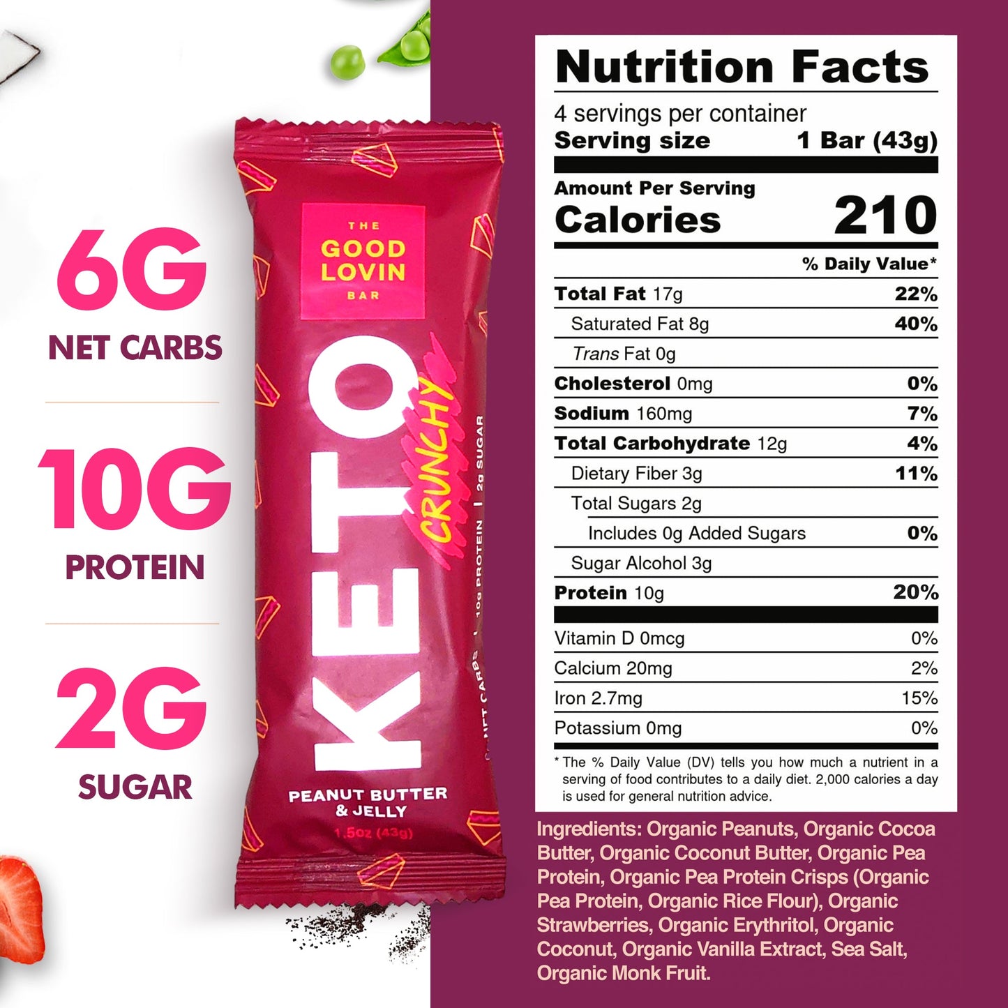 SAMPLER PACK - BEST ORGANIC KETO BAR (8ct) Refrigerated Snack Bar The Good Lovin' Bar