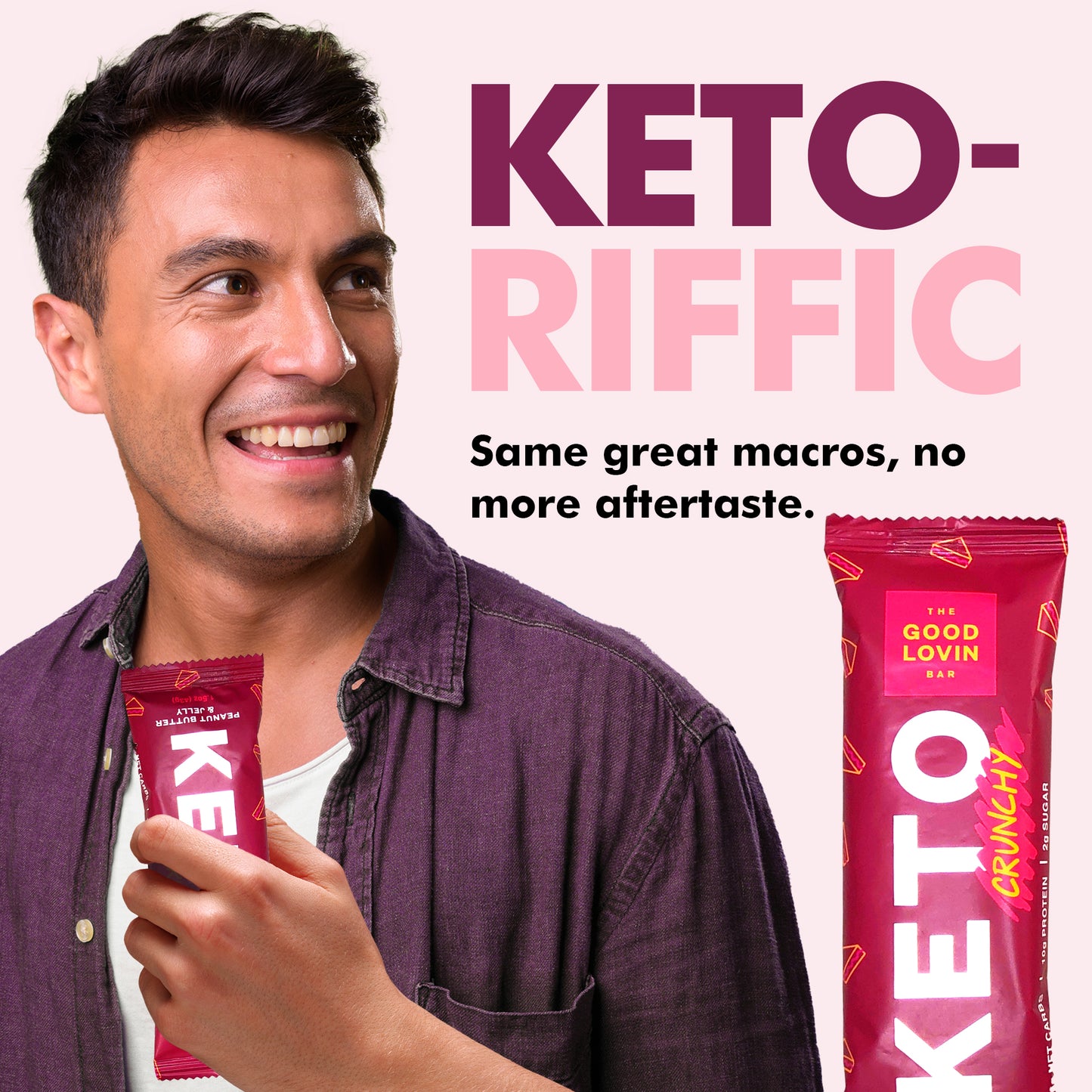 BEST ORGANIC KETO BAR “CRUNCHY” Peanut Butter & Jelly (4ct)