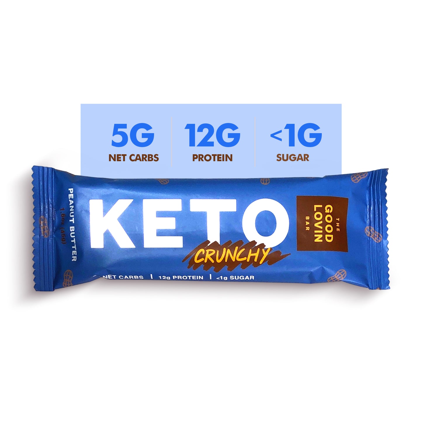 BEST ORGANIC KETO BAR “CRUNCHY” Peanut Butter (4ct)