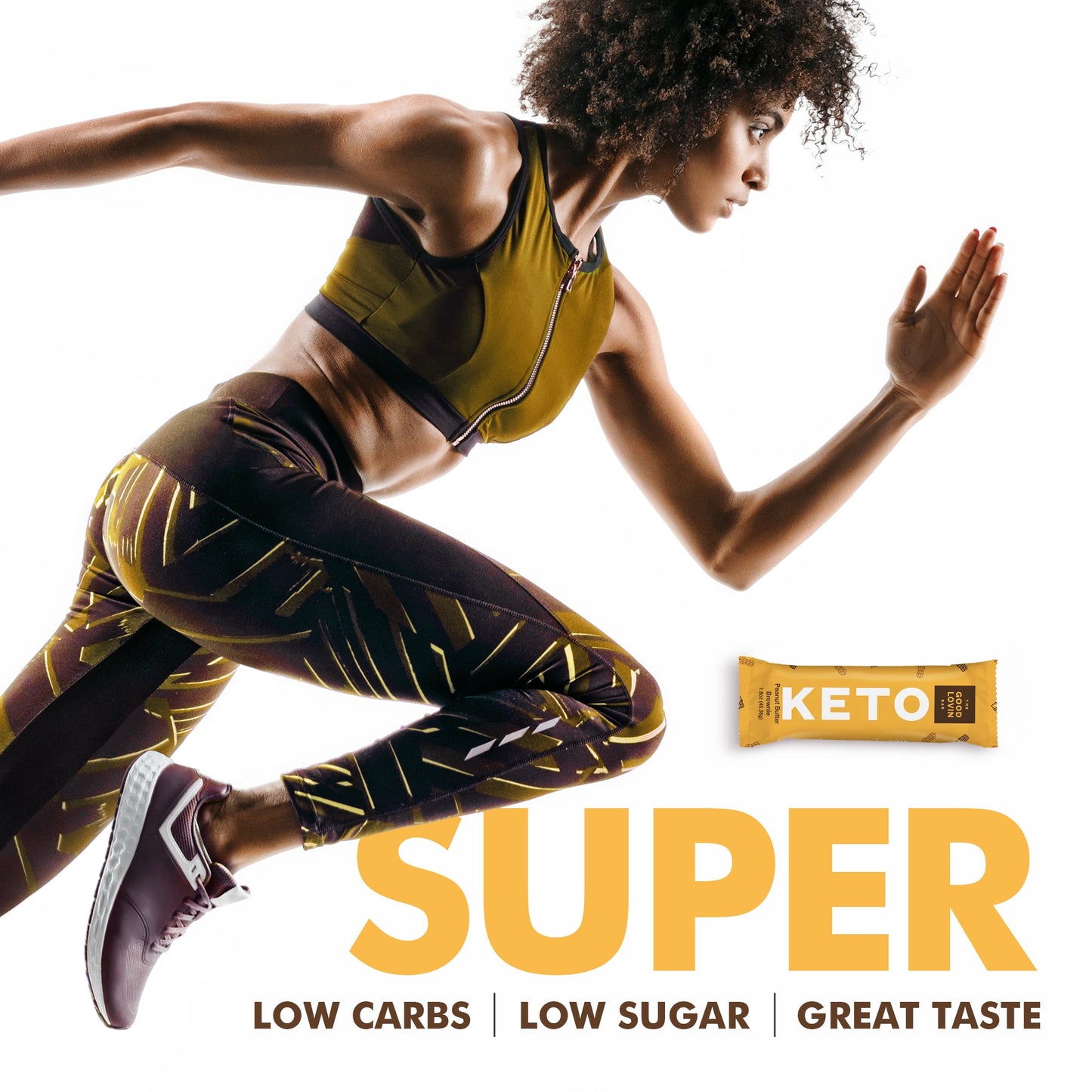 ORIGINAL ORGANIC KETO BAR Peanut Butter Brownie Flavor (4ct) Refrigerated Snack Bar The Good Lovin' Bar 