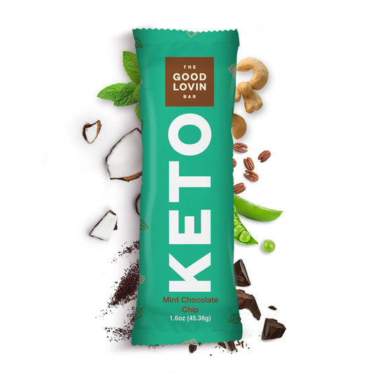 ORIGINAL ORGANIC KETO BAR Mint Chocolate Chip Flavor (4ct) Refrigerated Snack Bar The Good Lovin' Bar 