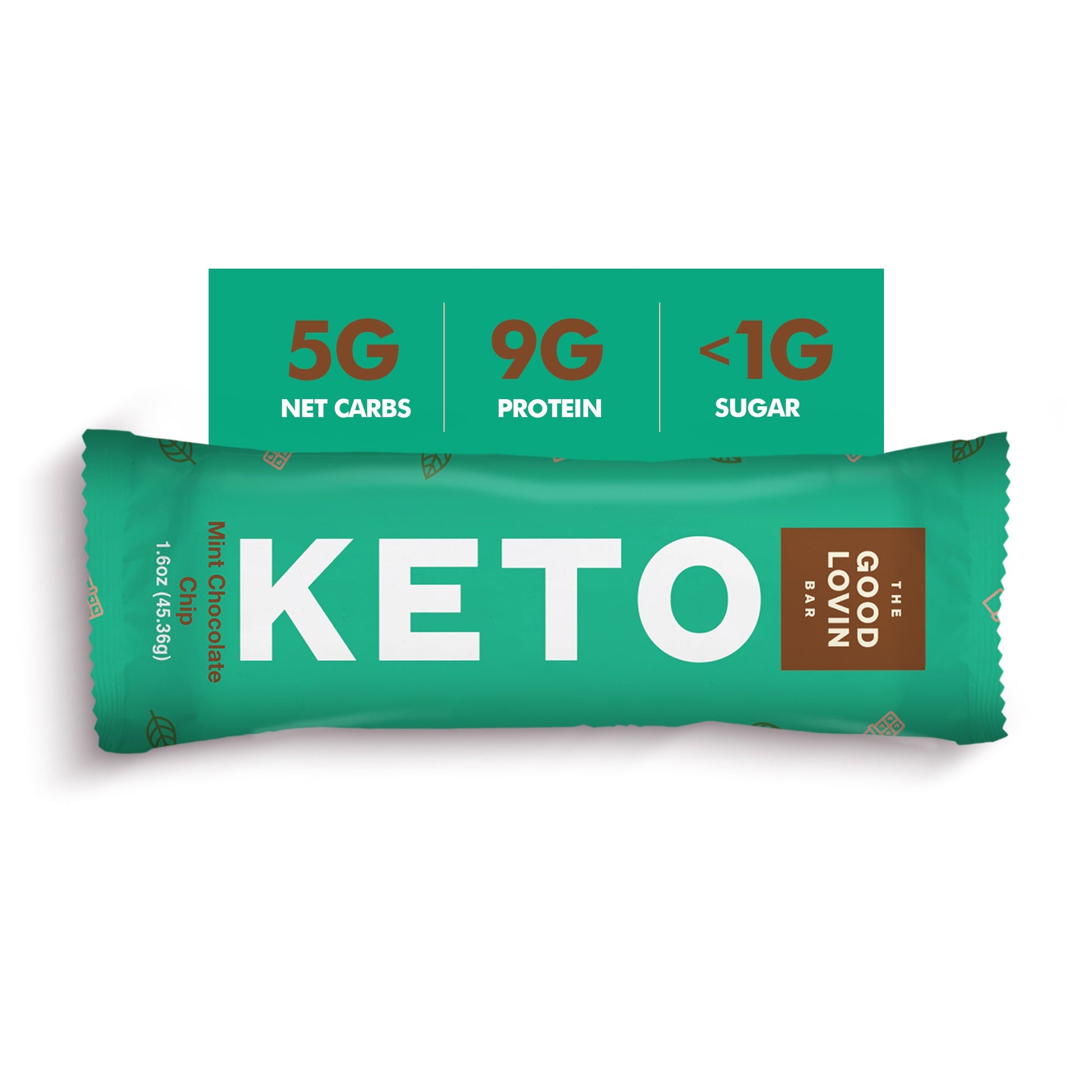 ORIGINAL ORGANIC KETO BAR Mint Chocolate Chip Flavor (4ct) Refrigerated Snack Bar The Good Lovin' Bar 