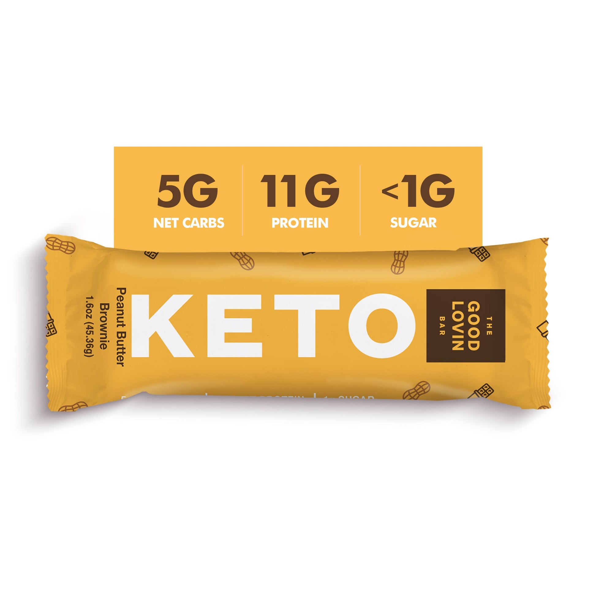 ORIGINAL ORGANIC KETO BAR Peanut Butter Brownie Flavor (4ct) Refrigerated Snack Bar The Good Lovin' Bar 